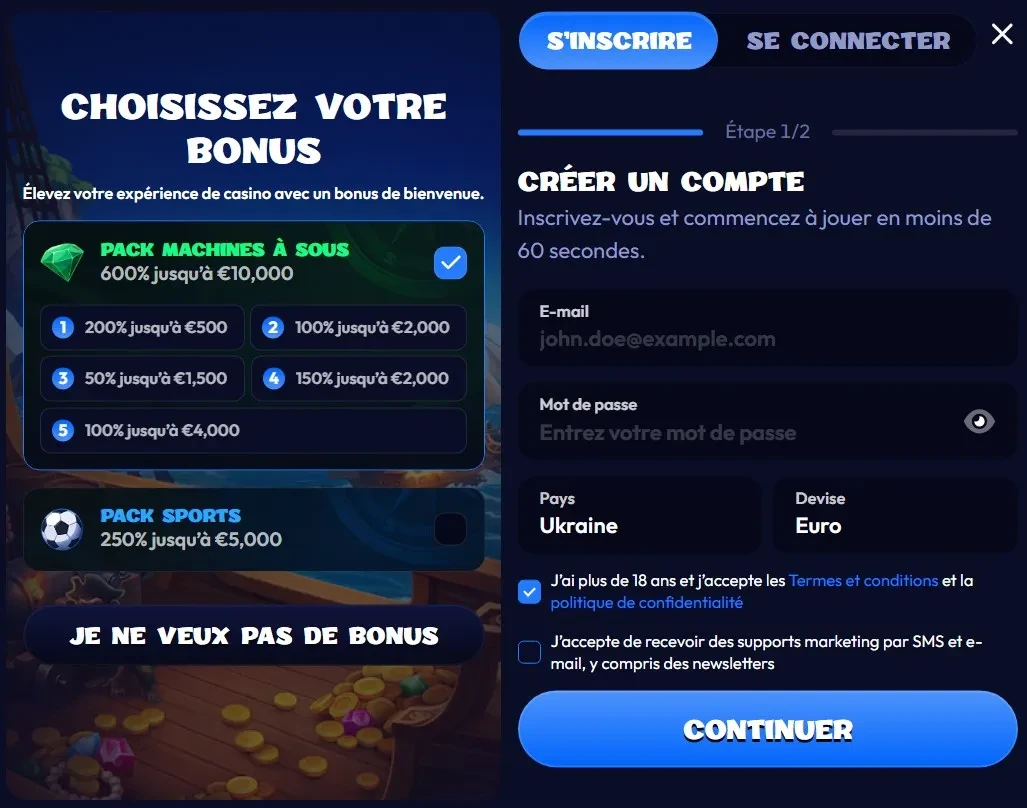Comment s’inscrire rapidement sur Smash Casino